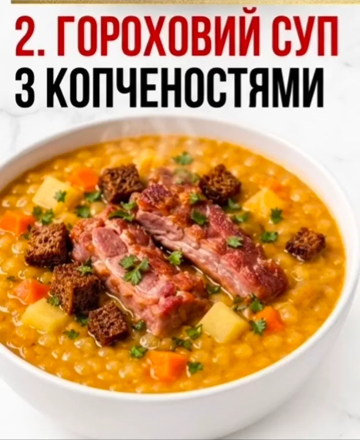 Гороховый суп с копчёностями