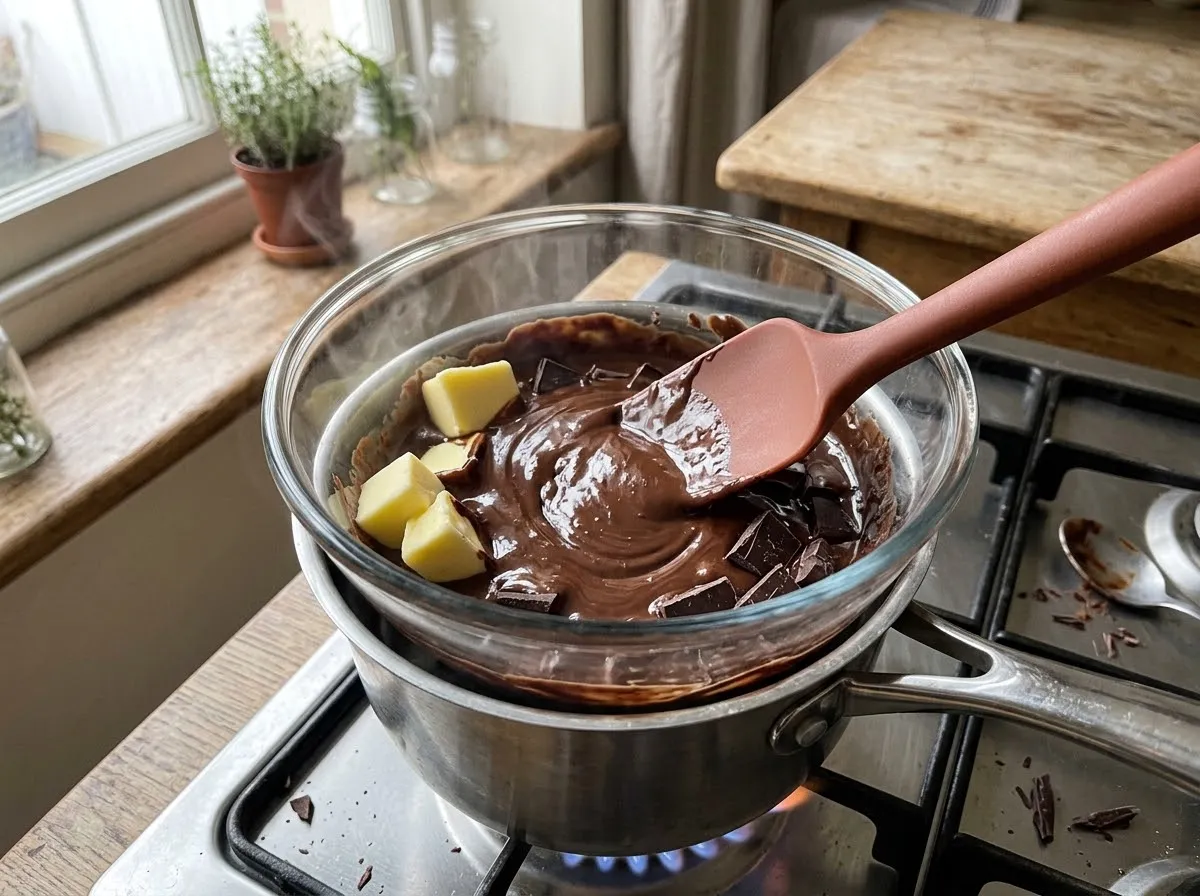 Chocolate fondant with a molten centre — step 1
