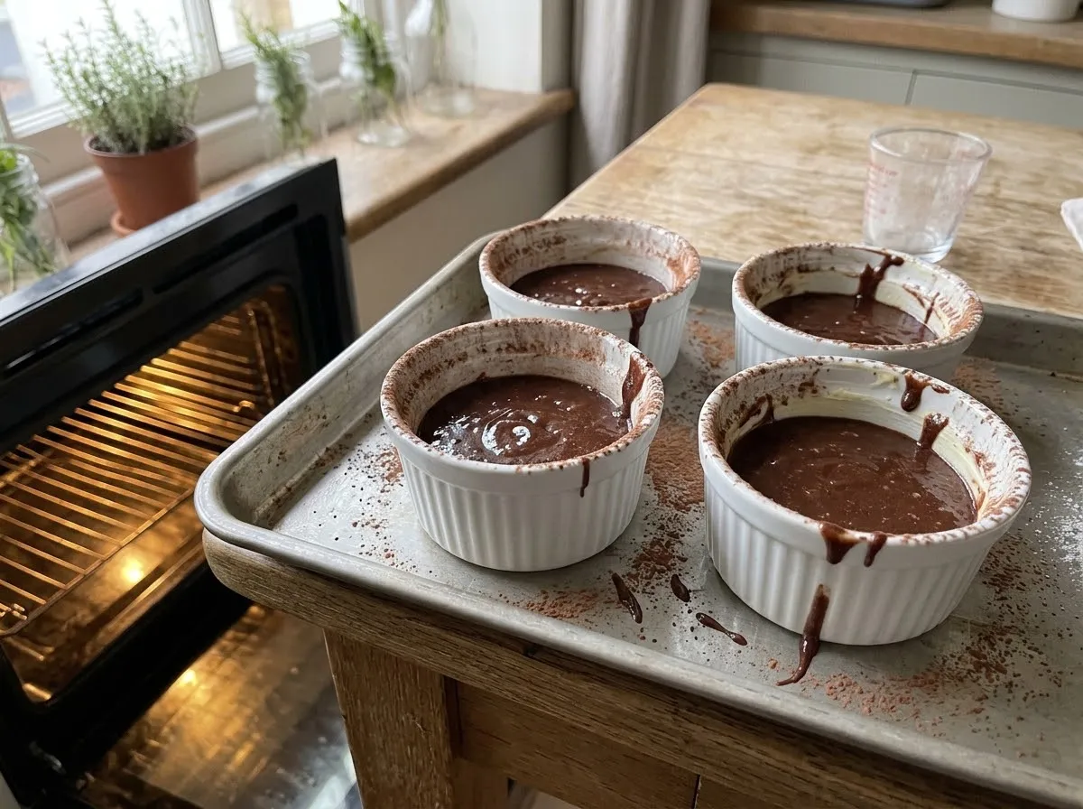 Chocolate fondant with a molten centre — step 4