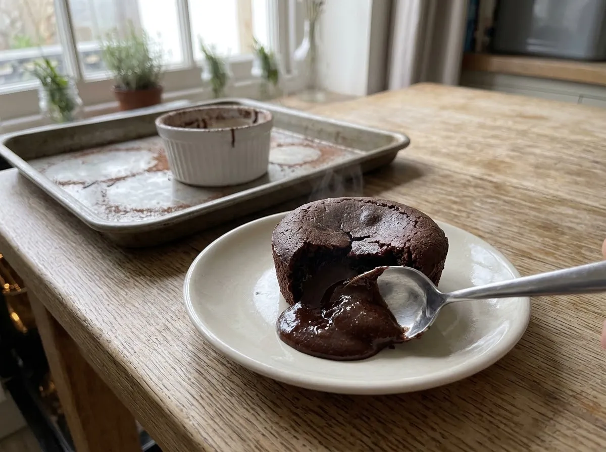 Chocolate fondant with a molten centre — step 5